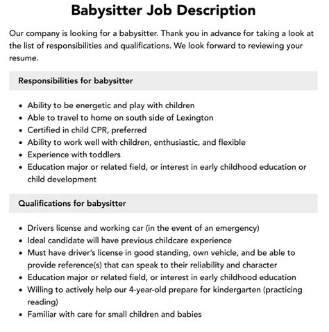 is babysitting a job|babysitting duties and responsibilities.